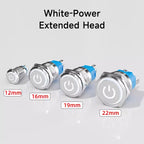 IP65 LED Illuminated Metal Push Button Switch 12mm 16mm 19mm 22mm 1-3A Momentary Latching 5 Colors