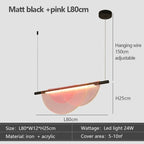 Nordic Minimalist Linear LED Chandelier Iron Acrylic Semi Flush Mount Touch Switch 3 Color Temperatures AC 90-260V Dining Room Bar