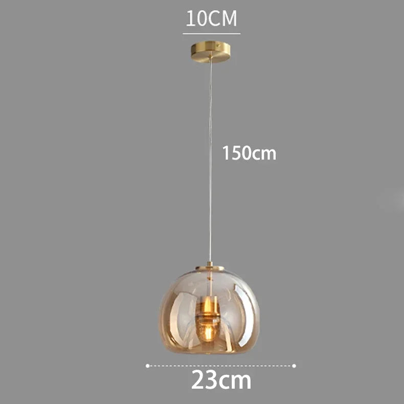 Modern Glass Ironware LED Pendant Chandelier 1 3 5 Heads 9-45W 3-Mode AC 90-240V