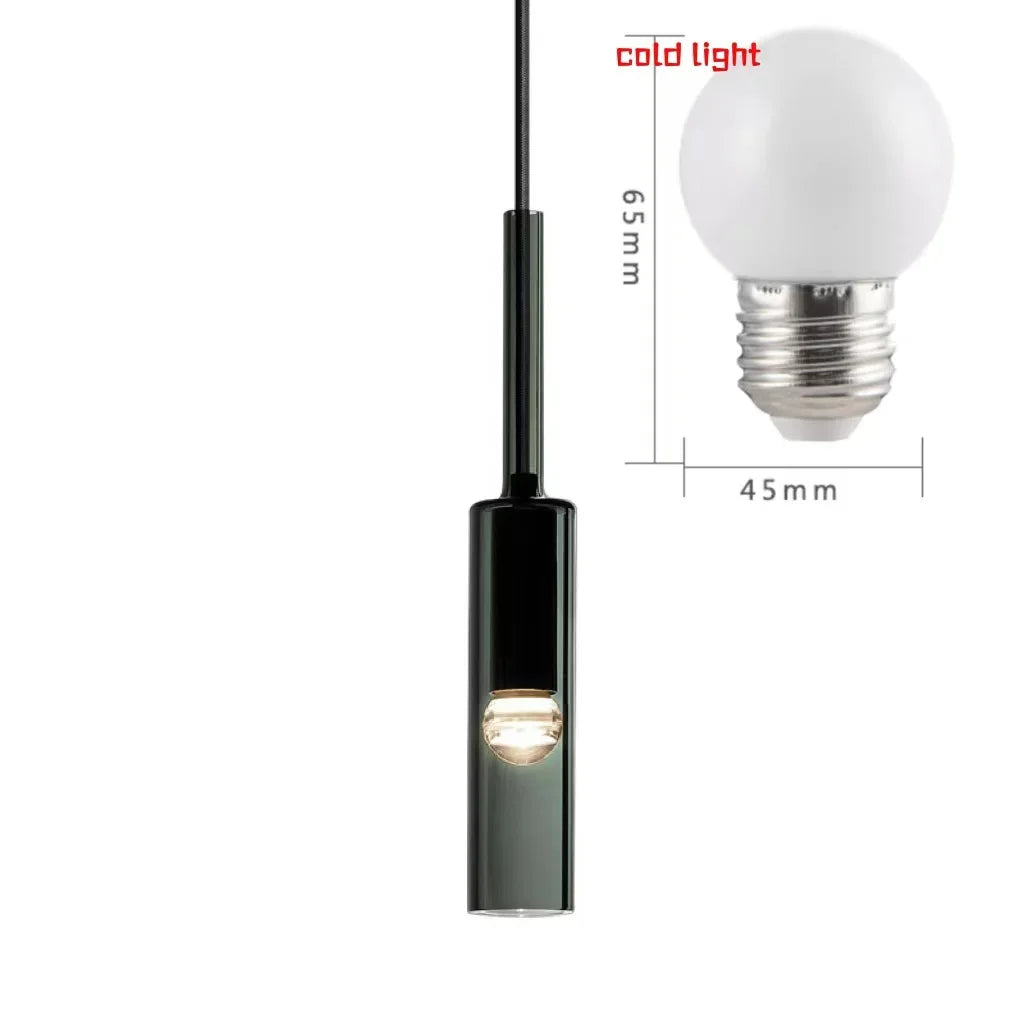 Modern Iron Glass E26/E27 Pendant Light Black 1.5m Cord AC 90-260V Living Room Bedroom