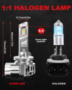 H27 881 LED Headlight Bulb 8-SMD7535 20000lm 6500K Turbo Fan DC 12V No Polarity 2-Pack