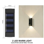 Solar LED Wall Lamp IP65 Waterproof Up and Down Light ABS PC Polycrystalline Panel Auto Dusk to Dawn Garden Yard Balcony
