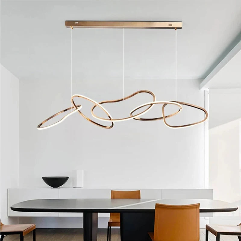 Modern Multi-Head Ironware Acrylic Pendant Chandelier 3-7 Heads 40-120W Dimmable AC 90-265V