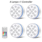 IP68 Submersible LED Pool Light 16 Colors RF Remote Control 4 Suction Cups Magnet Mount ABS Battery Powered 7cm and 8.5cm