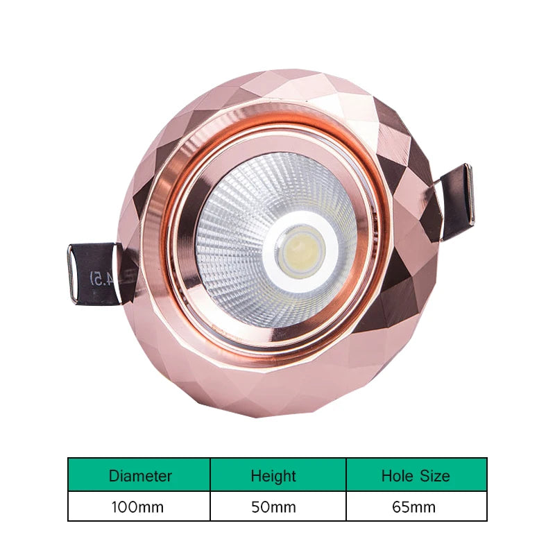 LED Recessed Downlight 5W 7W Aluminum Epistar COB 60 Degree CRI 80 100 to 110 lm/W Dimmable Driver Included AC 85-265V Ceiling Spot