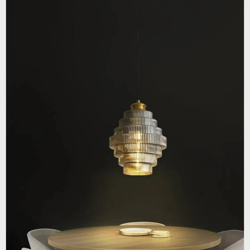 Minimalist Glass E26 E27 LED Pendant Light 6W D22cm Amber Smoky Gray AC 110-220V Dining Room