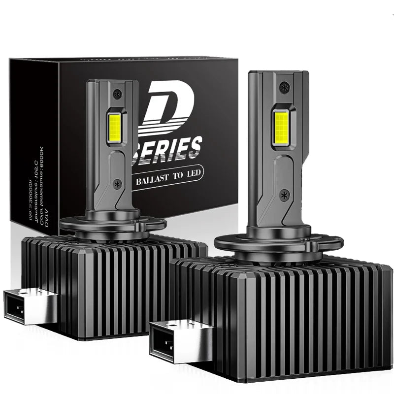 D1S D2S D2R D3S D4S D4R D5S D8S LED Headlight 35W 6000K Canbus All-in-One Fan Cooled 2-Pack
