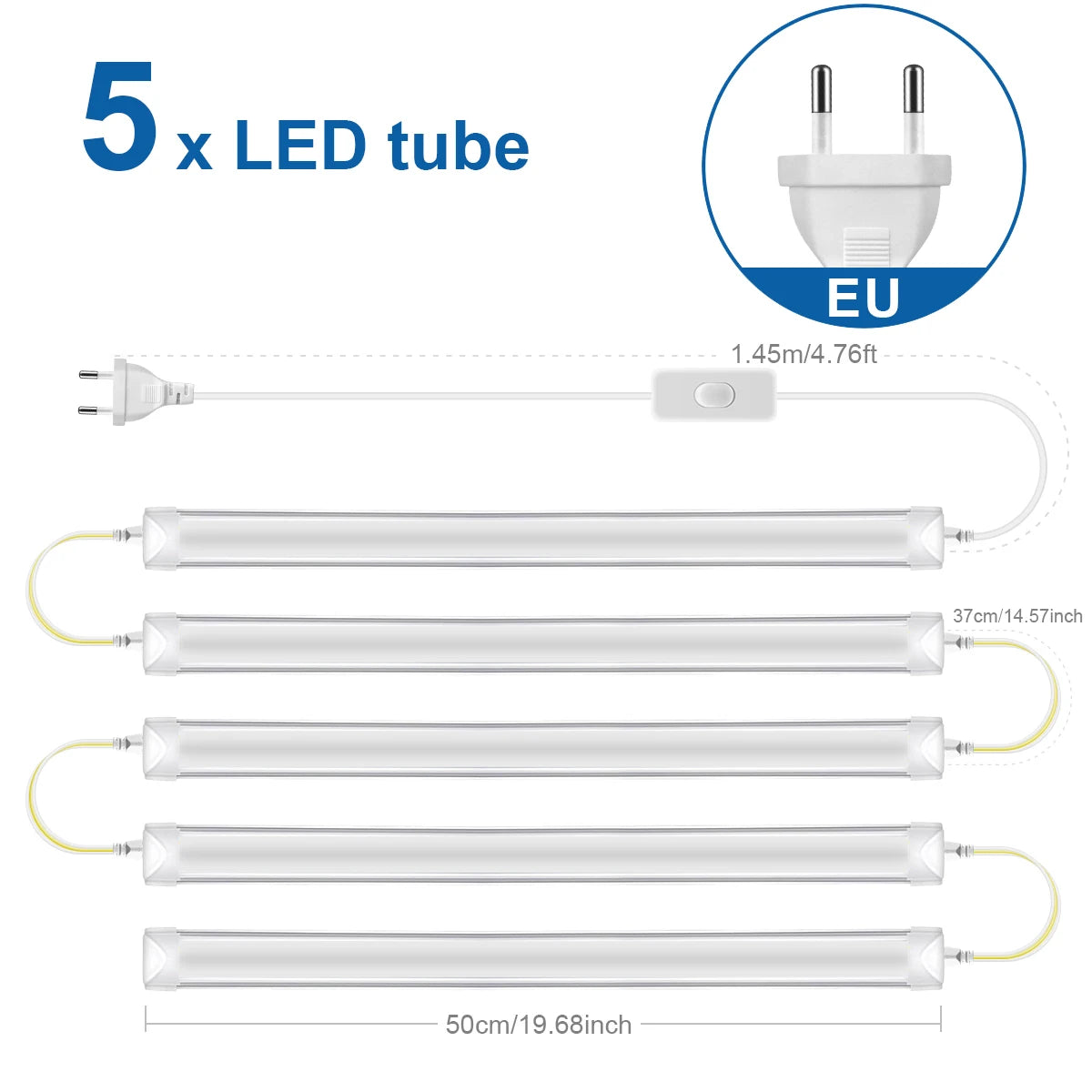 50cm LED Tube Light T5 15W T8 25W SMD2835 CRI 80 Warm Neutral Cool White AC 85-265V