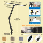Double-Head LED Desk Lamp 24W USB DC 5V 10 Dimming Levels 3-CCT CRI 90+ 360° Gooseneck
