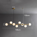 Modern Multi-Head Glass Pendant Chandelier 8 10 12 Heads 72-106W 4-Mode AC 90-240V