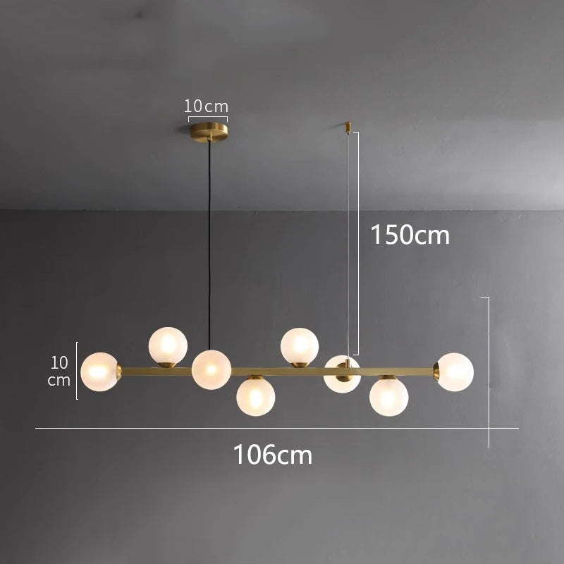 Modern Multi-Head Glass Pendant Chandelier 8 10 12 Heads 72-106W 4-Mode AC 90-240V