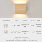 Nordic Wood Grain LED Wall Sconce G9 Single Head Up and Down Iron Dimmable Remote Control 3000K to 6500K AC 110-220V Bedroom Living Room