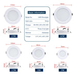 LED Recessed Downlight 5W 9W 12W 15W 18W Epistar DC12V DC24V AC110-220V 120° 2-Year