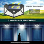 ESMARTER 100 LED Solar Motion Sensor Light 270° 6-8m PIR 3-Mode IP65 13.5x9.7x5cm