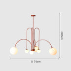Nordic Minimalist G9 Pendant Chandelier Iron Frosted Glass Black Gold Red 90-260V