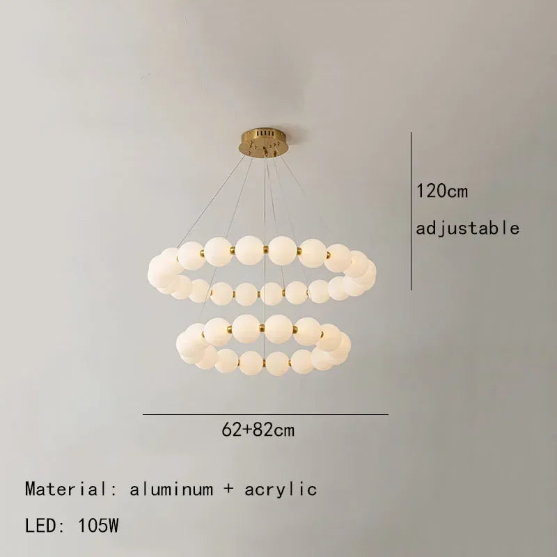 Nordic Modern LED Ring Chandelier Iron Polished Chrome Semi Flush Mount Remote Control AC 90-260V Living Room Dining Room Bar