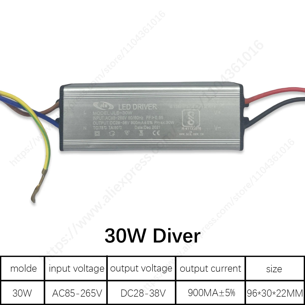 Constant Current LED Driver 30W 50W 60W 80W 100W AC 85-265V DC 24-42V Power Supply