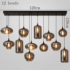 Modern Multi-Head Glass Pendant Chandelier 3 6 8 10 12 Heads 21-114W Dimmable AC 90-265V