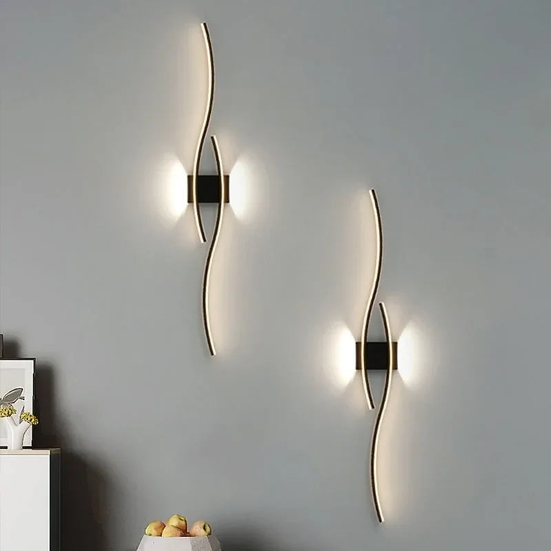 Modern LED Strip Wall Sconce 60cm 80cm Remote Control Up Down Light 90-260V
