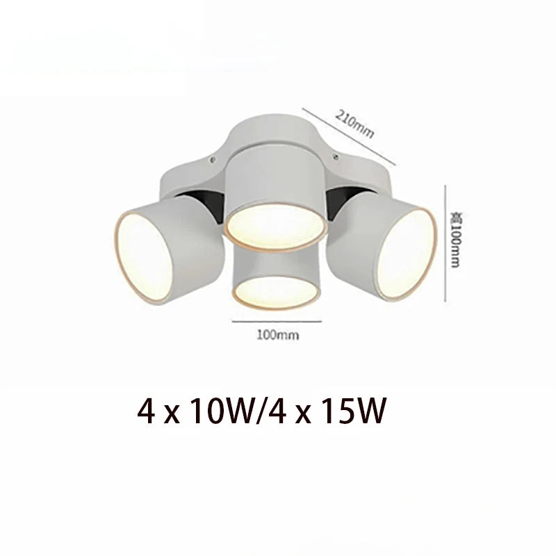 90° Fold 350° Rotate Dimmable COB LED Ceiling Downlight 10W 15W CRI 90+ AC 85-265V Black