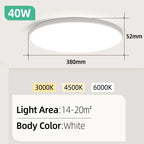 Ultra-Thin LED Surface Ceiling Light 10W 15W 20W 30W Square Round CRI 90+ AC 90-265V