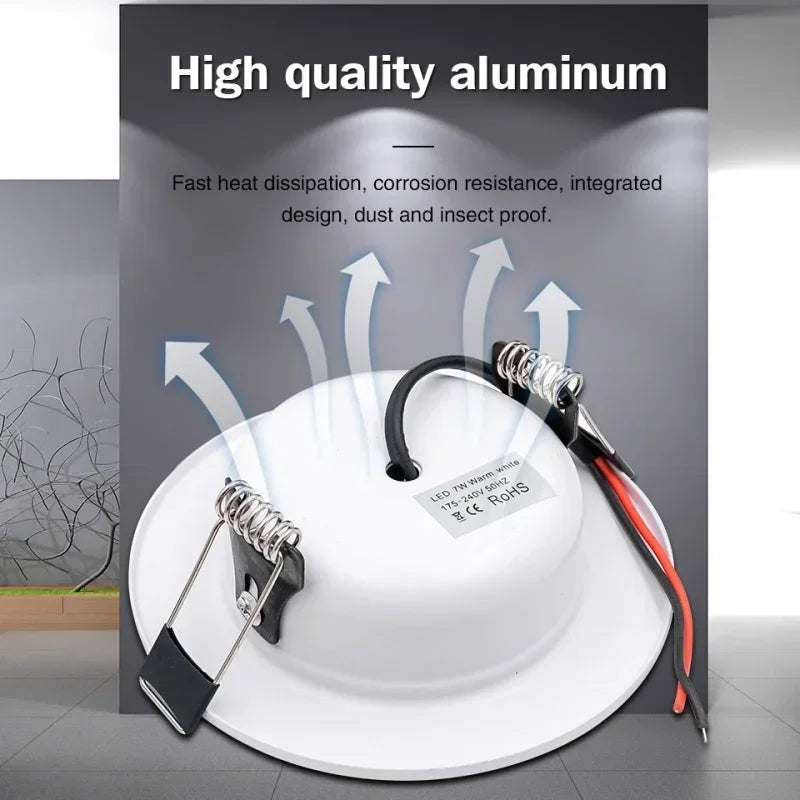 LED Recessed Downlight 5W 9W 12W 15W 18W Epistar DC12V DC24V AC110-240V 120° 2-8 Pack