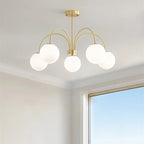 Modern LED Pendant Chandelier Iron Glass Brushed Stainless Plated Multi Head Touch Switch AC 90-260V Living Room Dining Room