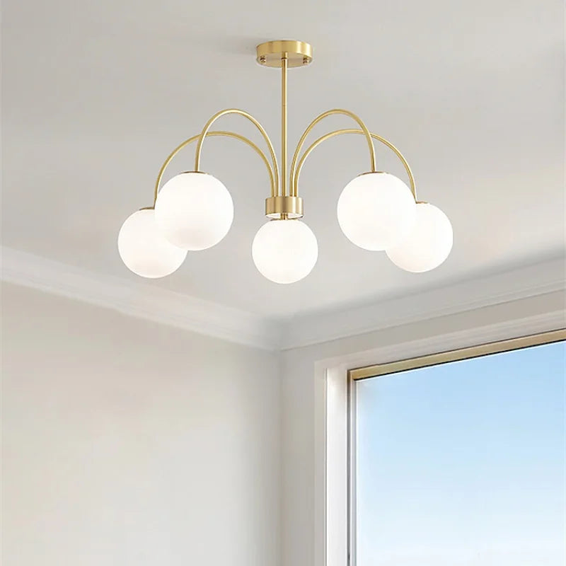 Modern LED Pendant Chandelier Iron Glass Brushed Stainless Plated Multi Head Touch Switch AC 90-260V Living Room Dining Room