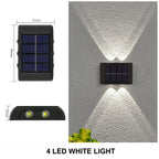 Solar LED Wall Lamp IP65 Waterproof Up and Down Light ABS PC Polycrystalline Panel Auto Dusk to Dawn Garden Yard Balcony