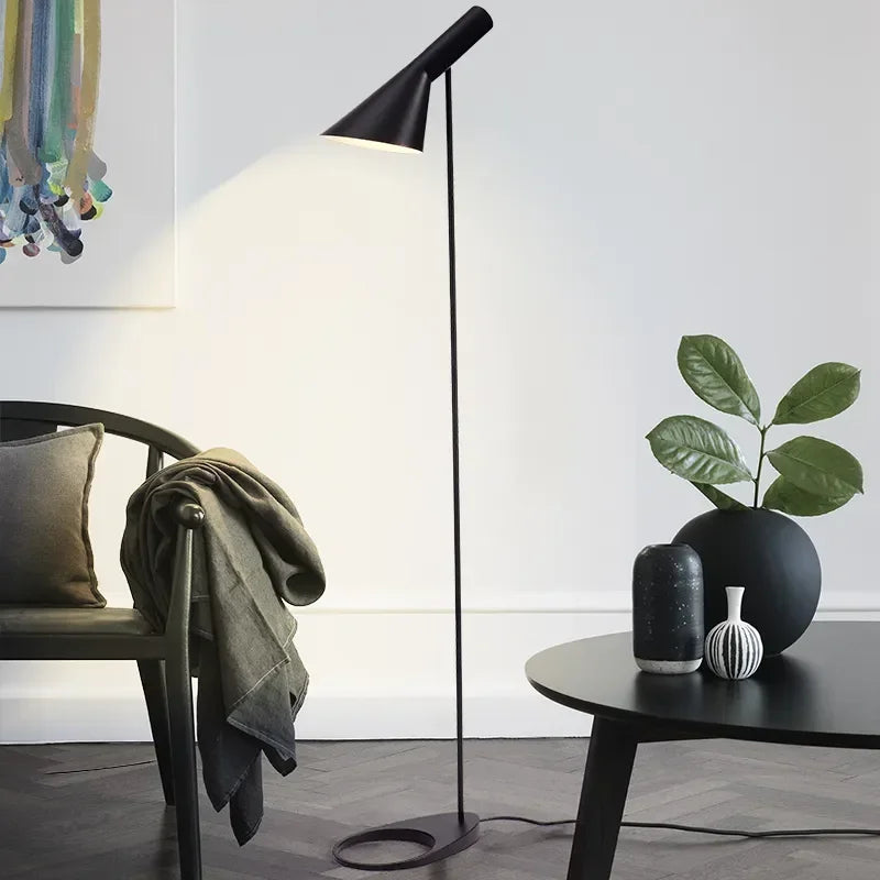 Nordic AJ Style LED Floor Lamp Metal Iron Painted Button Switch E26 Single Head AC 90-260V Living Room Foyer 21 to 30W