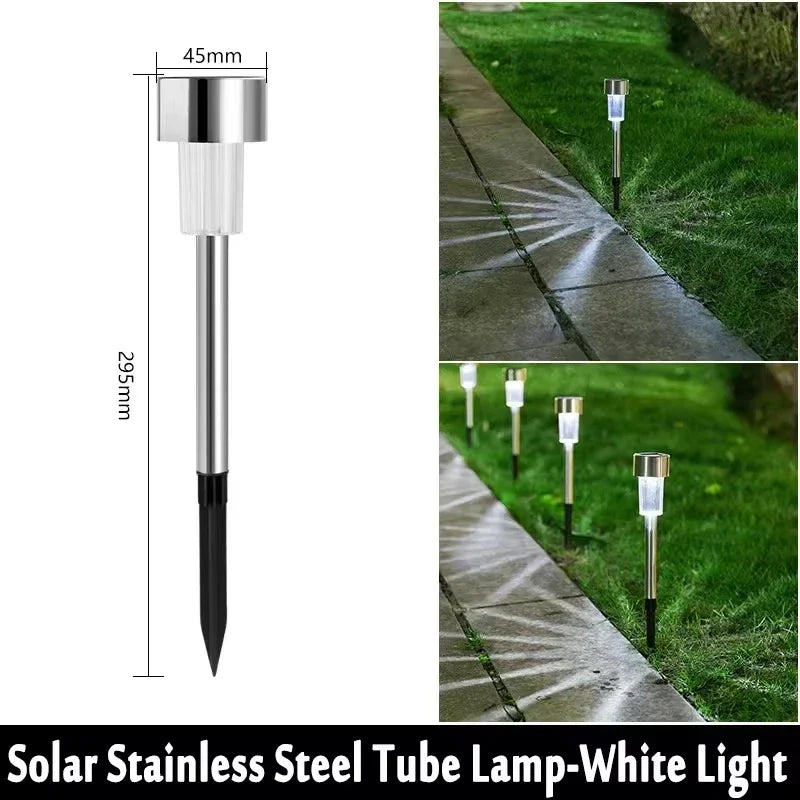 Solar Garden Stake Light IP55 Auto Dusk-Dawn 6-8hr H29.5cm ABS Stainless Steel Pathway
