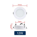 LED Recessed Downlight 5W 9W 12W 15W 18W Epistar DC12V DC24V AC110-220V 120° 2-Year