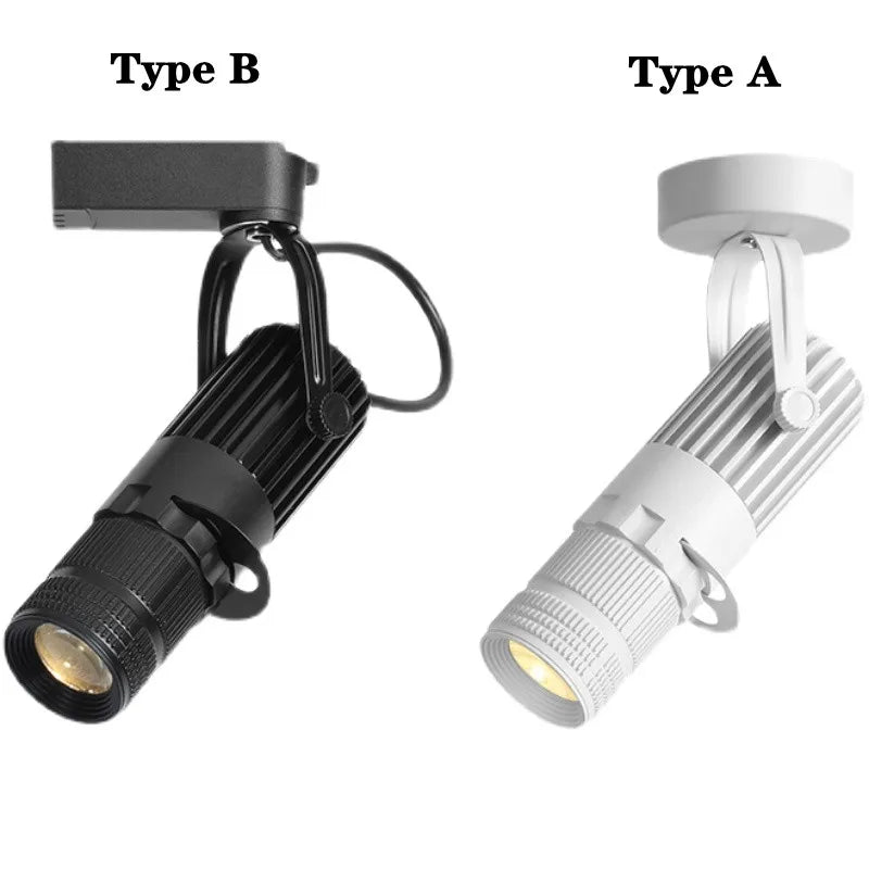 COB LED Spotlight 5W 7W 10W 12W 15W 20W 15-20° 3-CCT Track or Surface Mount AC 85-265V