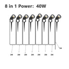 LED Garden Spotlight Set 5W per Head IP65 360° Adjustable Stake AC 100-240V Warm White