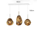 Modern Glass Iron Pendant Chandelier 3-21 Heads Round Linear Black Silver Gold AC 90-265V
