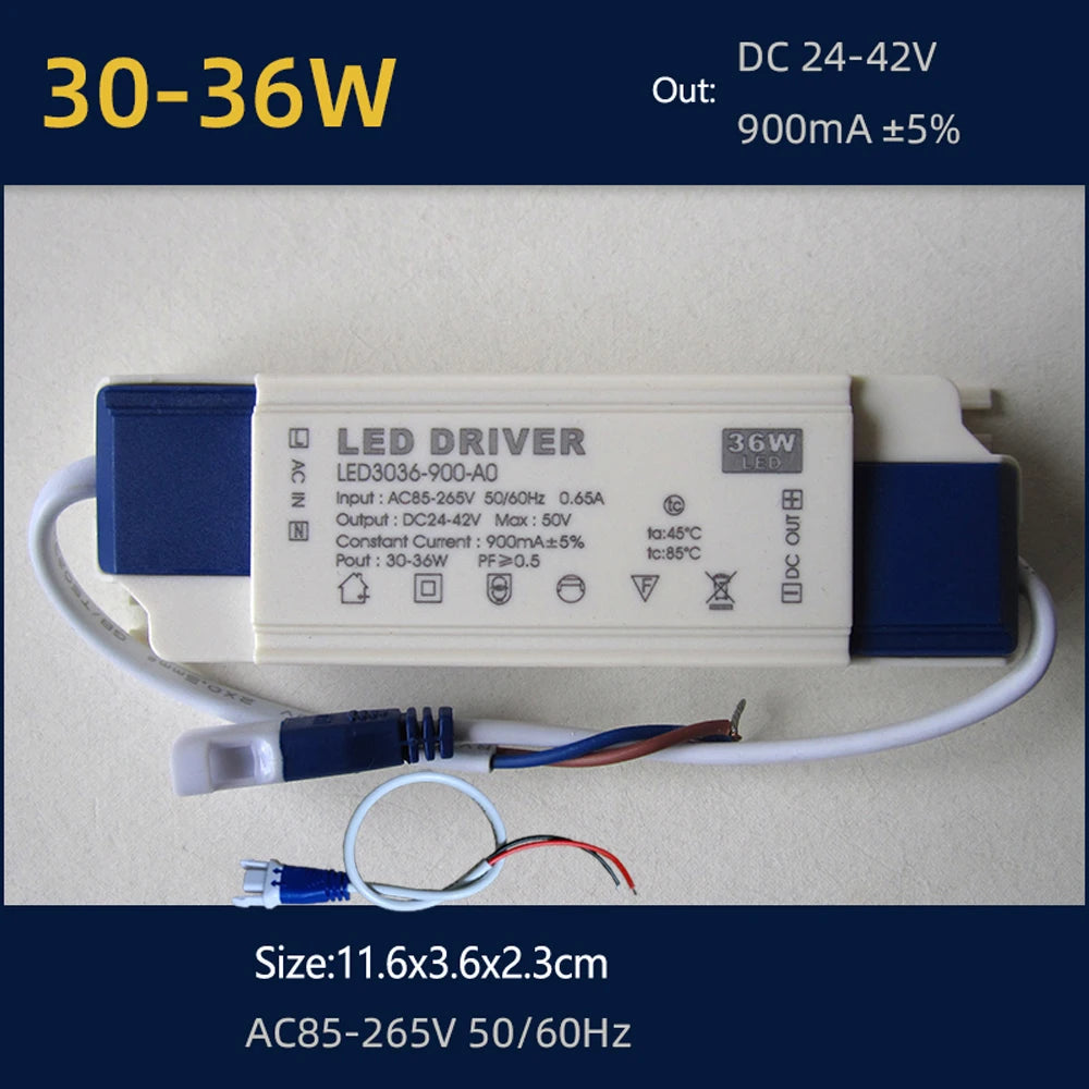 LED Driver Constant Current 20W 30W 36W 40W 50W DC 24-42V 500-1200mA AC 110-120V Input