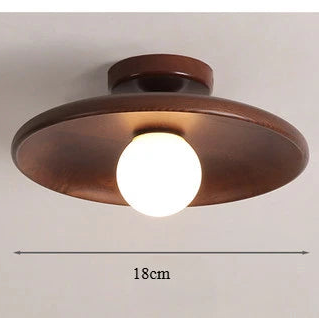 Nordic Japanese Bamboo Wood Glass LED Ceiling Lamp E26 E27 Surface Mount AC 90-260V Corridor