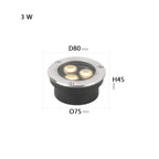 IP67 LED Recessed Ground Spotlight 2W 3W 6W 10W 12W 18W Aluminum Stainless Steel Tempered Glass AC 85-265V or DC 12V 24V Garden Pool