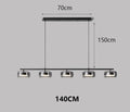Nordic Multi-Head Glass Pendant Lamp 3 4 5 6 Heads 45-90W 3-Color Switchable AC 90-265V