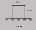Nordic Multi-Head Glass Pendant Lamp 3 4 5 6 Heads 45-90W 3-Color Switchable AC 90-265V