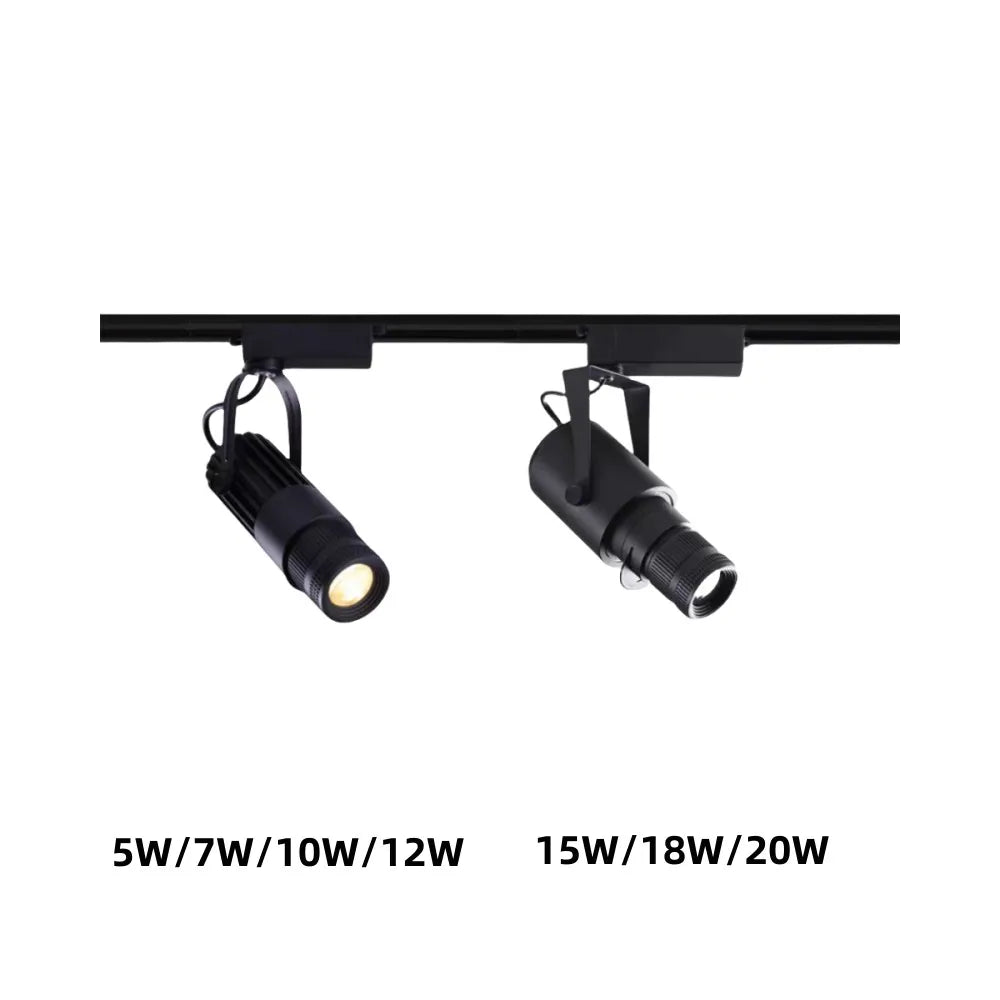 Dimmable Zoomable COB LED Surface Mount Spotlight 5W 7W 10W 12W 15W 18W 20W Frosted Aluminum 15 to 20 Degree AC 85-265V Black