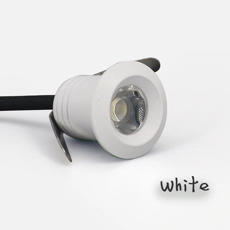 Mini LED Recessed Spotlight 1W 3W AC 85-265V or DC 12V 20mm Cutout 25 Degree Aluminum Brushed Nickel 4 Pack or 10 Pack Showcase