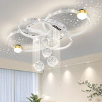 Modern Luxury LED Pendant Chandelier Iron Acrylic White Gold Black Dimmable Remote 85-265V