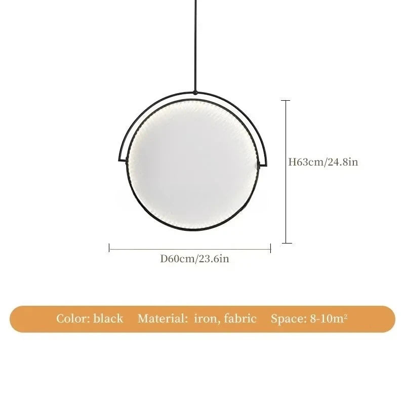 Nordic Fabric Pendant Light Creative Art Dining Table Restaurant Iron Polished Chrome 90-260V