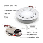 Ultra-Thin DC 12V 24V LED Recessed Spotlight 3W IP65 Waterproof 304 Stainless Steel 55mm
