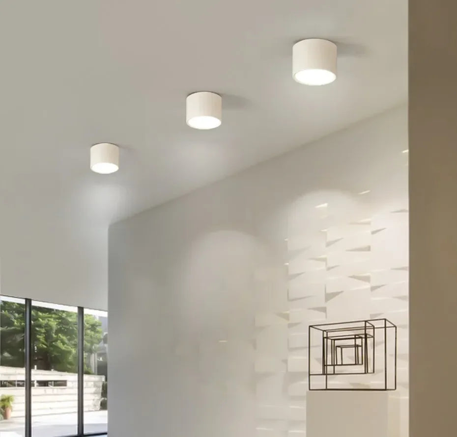LED Surface Mounted Downlight 5W 7W 12W 15W Aviation Aluminum CRI 90 120 Degree Knob Switch AC 90-260V Black White Wood Grain Foyer Kitchen