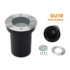 IP67 LED In-Ground Buried Light GU10 AC 85-265V MR16 DC 12V Square Round Stainless Steel