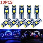 T5 W3W W1.2W LED Dashboard Bulb 3-SMD3030 1W Canbus DC 12V 7 Colors 2-10 Pack