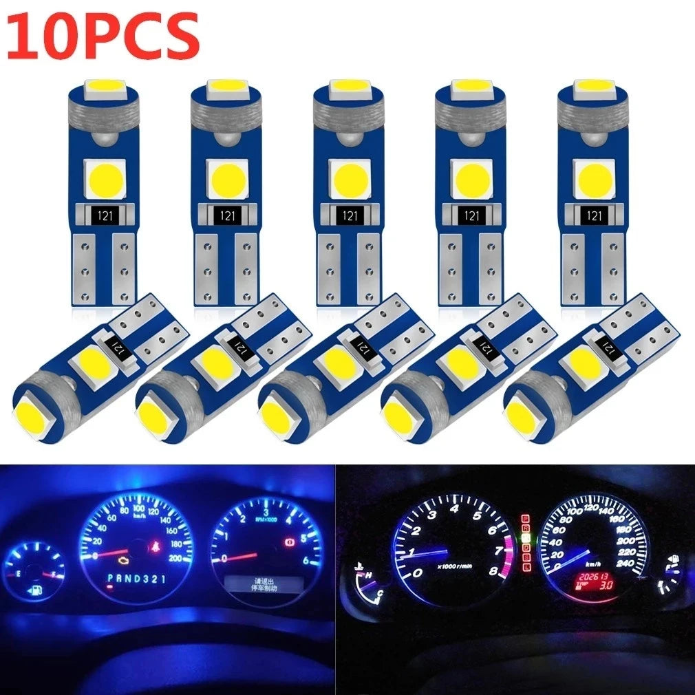T5 W3W W1.2W LED Dashboard Bulb 3-SMD3030 1W Canbus DC 12V 7 Colors 2-10 Pack