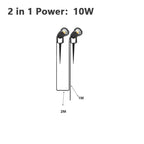 LED Garden Spotlight Set 5W per Head IP65 360° Adjustable Stake AC 100-240V Warm White